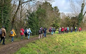28/01/2026 - Le long ruban multicolore de la mini rando animée par Pascal L. à Buxerolles - Photo Joël F.