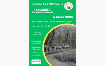 Randonnée escapade lussacoise - Lussac-les-Châteaux - Dimanche 8 mars 2026