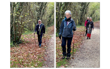 28/11/2025 - Rando rapide aux grottes de la Norée animée  par Danièle D. Quelques randonneuses et randonneurs en action - Photo Joël F.
