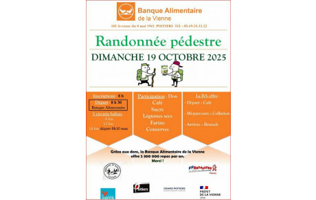 Randonnée pédestre de la Banque Alimentaire - Dimanche 19 octobre.