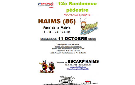 Randonnée - Haims (86) - Dimanche 11 octobre