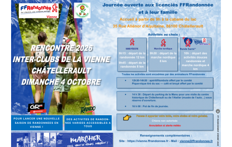 Journée inter-clubs de la Vienne 2026 - Châtellerault - Dimanche 04 octobre 2026