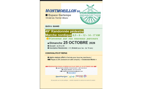 Randonnée et marche nordique - Montmorillon - Dimanche 25 octobre